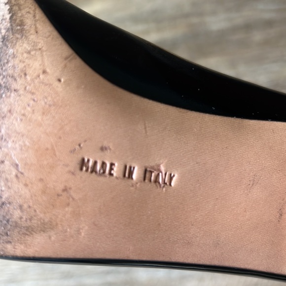 Salvatore Ferragamo low pump heels 2 tone shiny and matte black zig zag - Picture 6 of 7